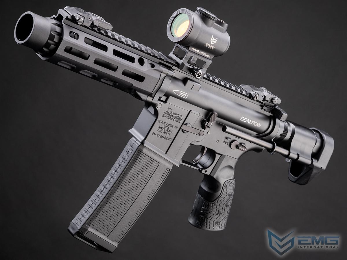 EMG x Daniel Defense DDM4 PDW Airsoft AEG Rifle w/ Platinum Gearbox - CYMA (Color: Black / 350 FPS / Gun Only)