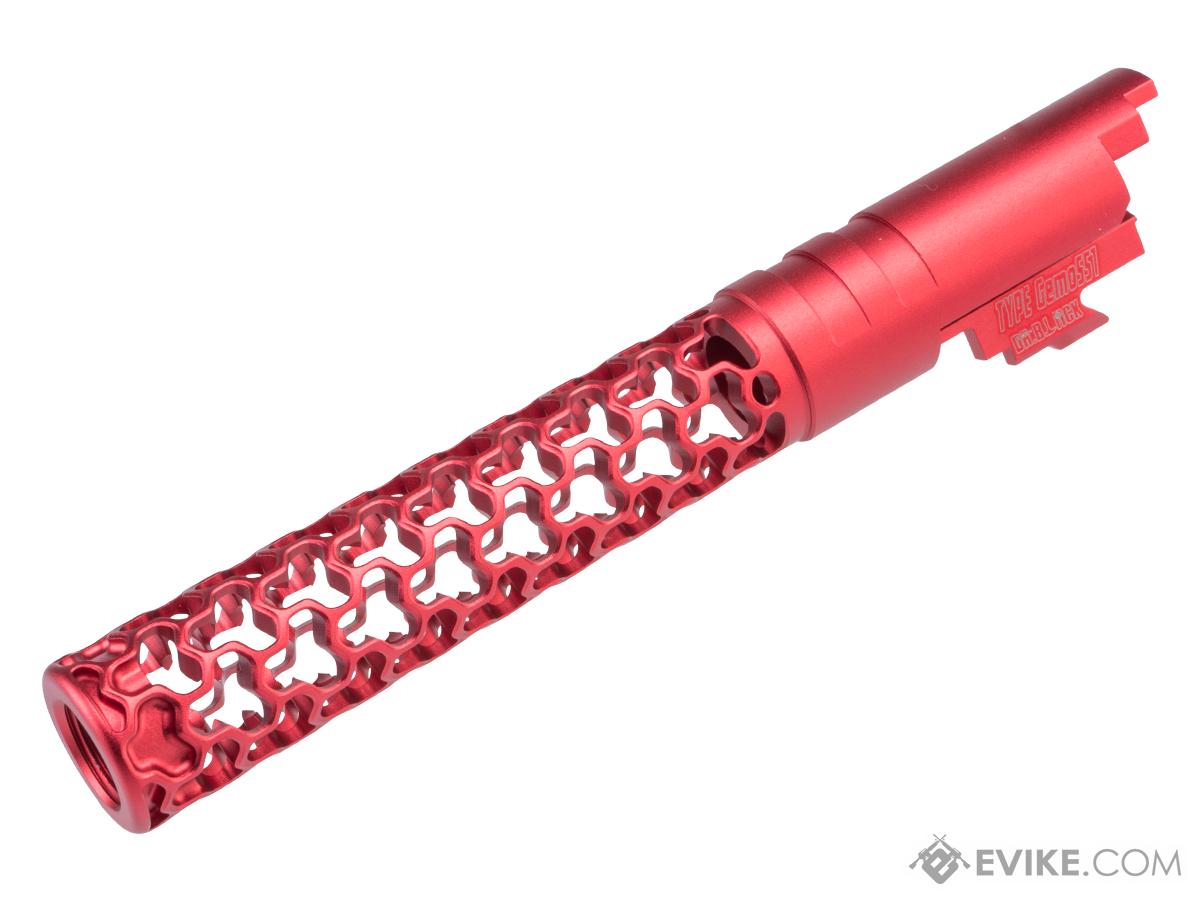 Dr. Black "Geom" Custom Aluminum Outer Barrel for Tokyo Marui 5.1 Hi-CAPA Gas Blowback Airsoft Pistols (Color: Red)