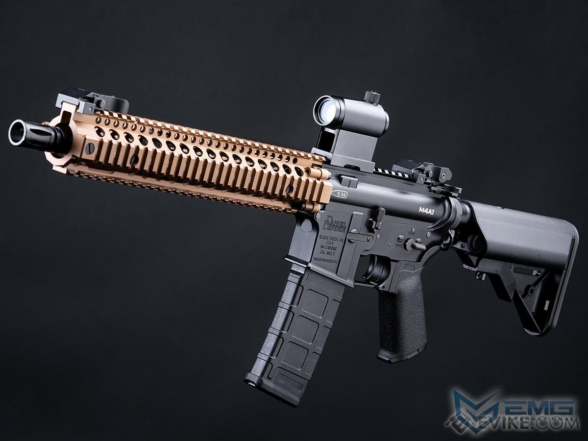 EMG x Daniel Defense DDM4A1 Carbine Airsoft AEG Rifle - CYMA w/ Platinum QBS Gearbox (Color: Black - DE Hand Guard / 400 FPS / Gun Only)