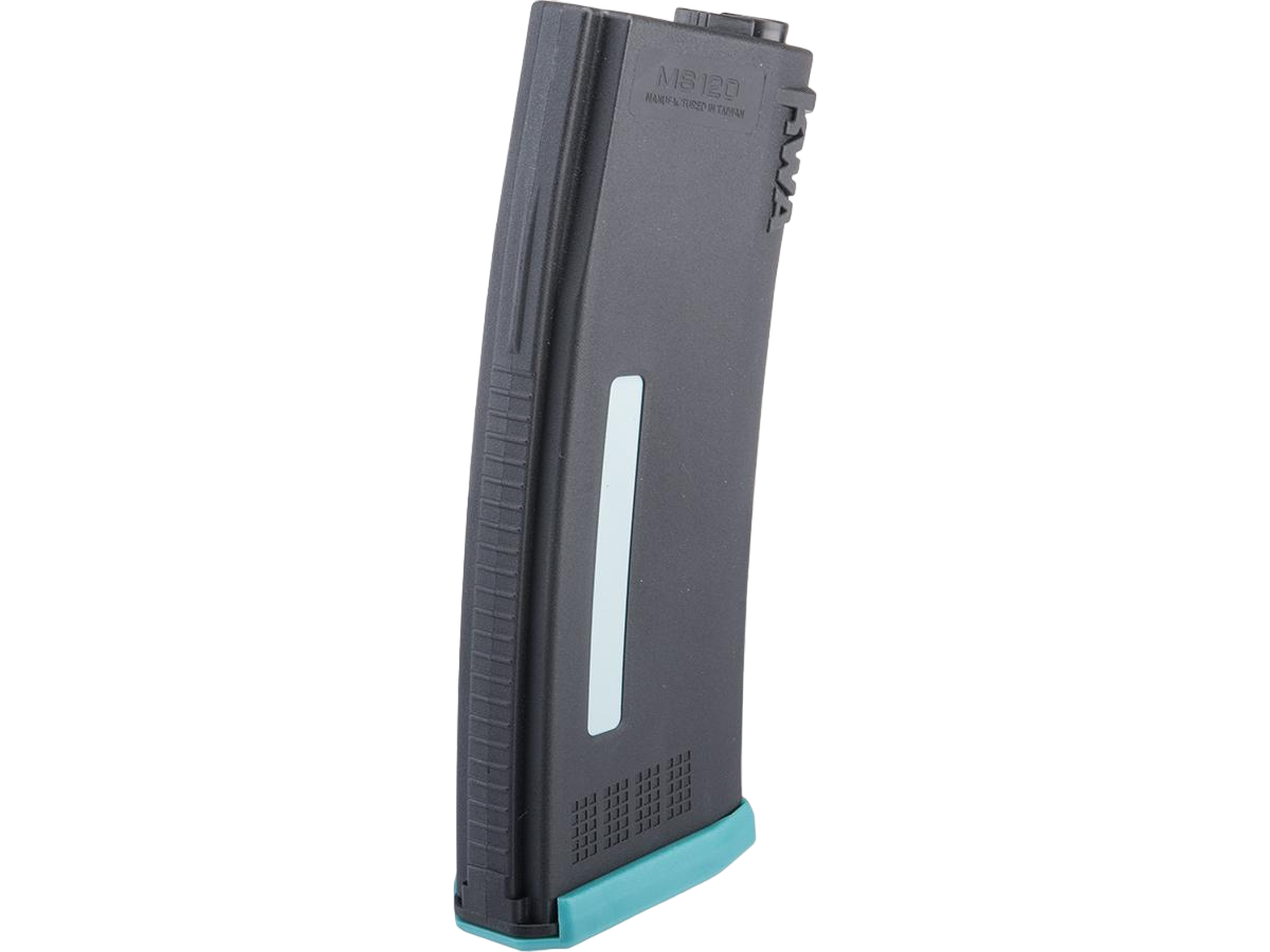 KWA MS120 120rd Polymer Midcap Magazine for M4 / M16 Series Airsoft AEG Rifles (Color: Midnight Mint/Ice/Teal)