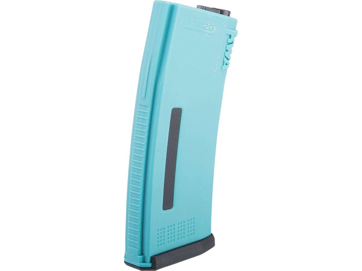 KWA MS120 120rd Polymer Midcap Magazine for M4 / M16 Series Airsoft AEG Rifles (Color: Midnight Mint/Ice/Teal)