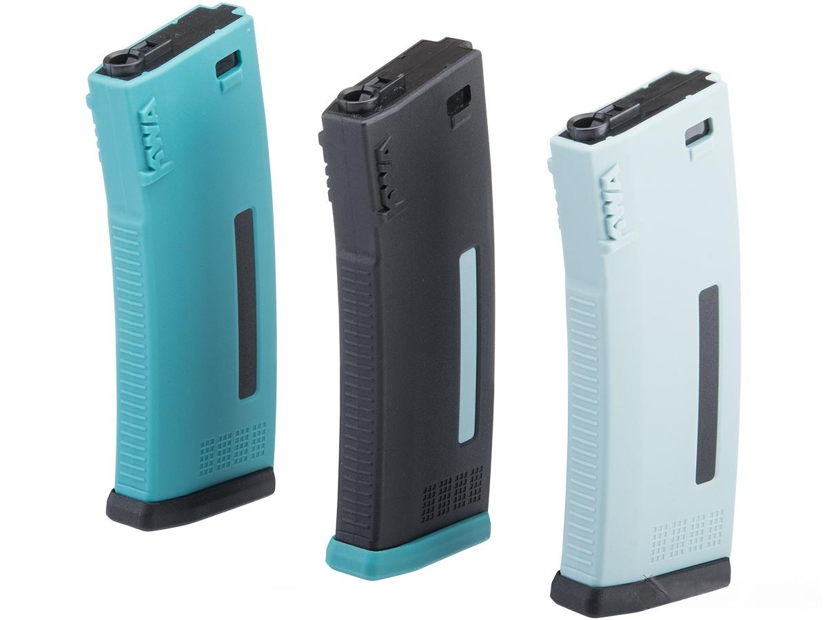 KWA MS120 120rd Polymer Midcap Magazine for M4 / M16 Series Airsoft AEG Rifles (Color: Midnight Mint/Ice/Teal)