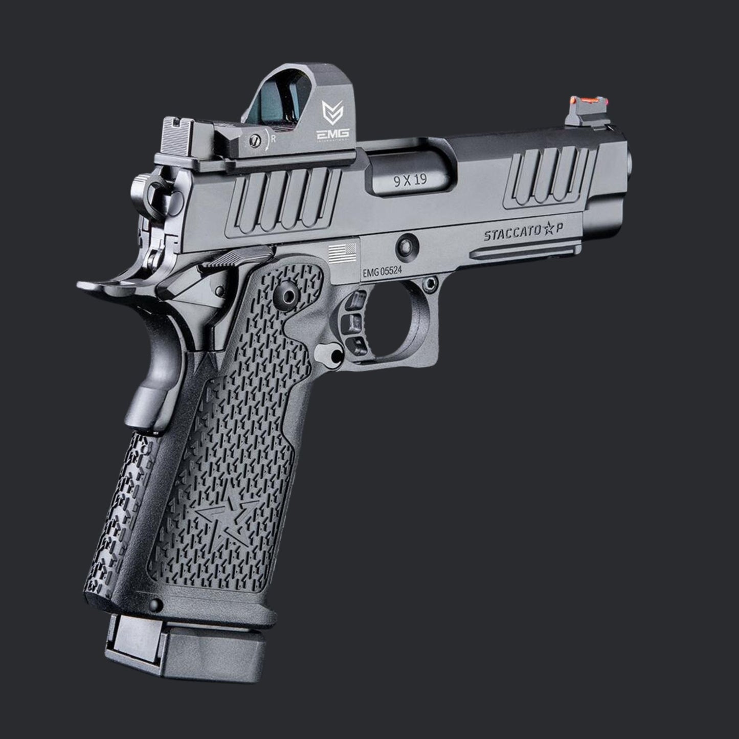 EMG Helios Staccato Licensed P 2011 Gas Blowback Airsoft Pistol (Model: VIP Grip / Standard / Green Gas / Gun Only)