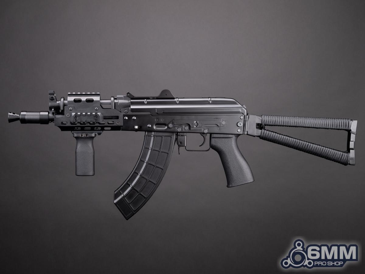 6mmProShop Custom Built AKS-74UN M-LOK Airsoft AEG Rifle w/ Steel Folding Stock - CYMA