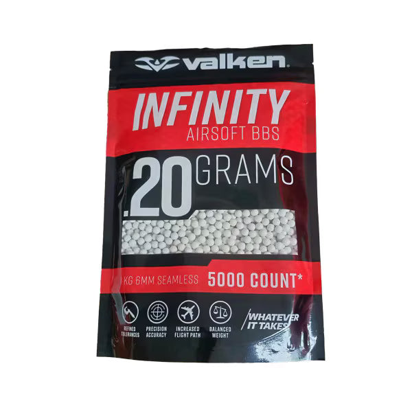 Valken Infinity White Airsoft BBs - 5000 Bag