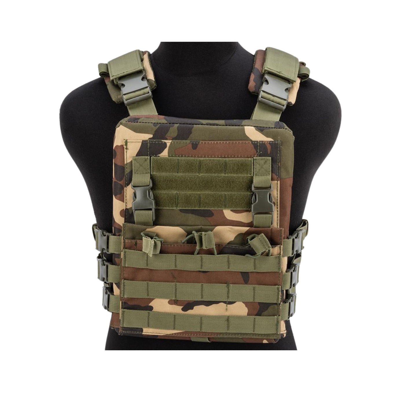 Matrix Adaptive Plate Carrier Vest w/ QD Assault Panel & Pack (Color: Woodland)