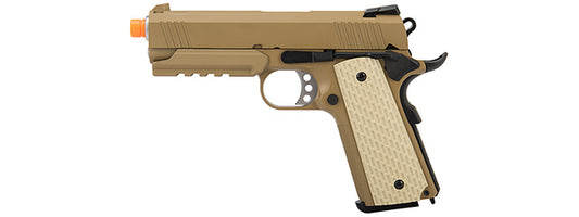 WE Tech Kimber Style 1911 Gas Blowback Airsoft Pistol (TAN)