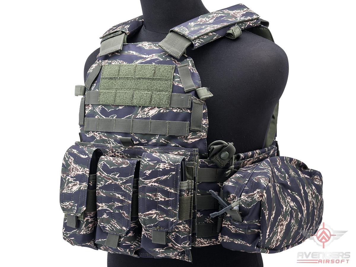 Avengers 6D9 Tactical Vest with Magazine and Radio Pouches (Color: Tiger Stripe)