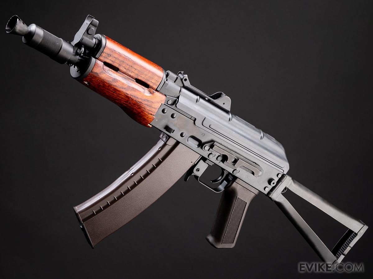 CYMA Platinum Stamped Steel AK74U Airsoft AEG Rifle w/ Steel Folding Stock and Wood Furniture