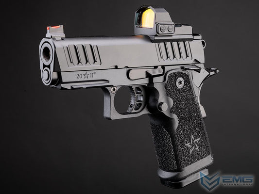 EMG Helios x Staccato CS Compact 2011 Gas Blowback Airsoft Pistol w/ Master Grip (Model: Black / Gun Only)