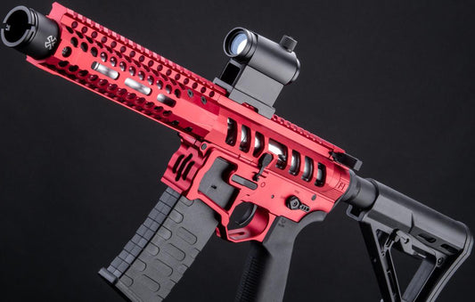 EMG F-1 Firearms PDW AR15 eSilverEdge Airsoft AEG Training Rifle (Model: 3G Style 2 / RS3 / Red)