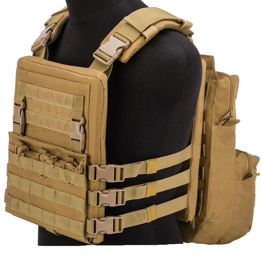 Matrix Adaptive Plate Carrier Vest w/ QD Assault Panel & Pack (Color: Desert Tan)