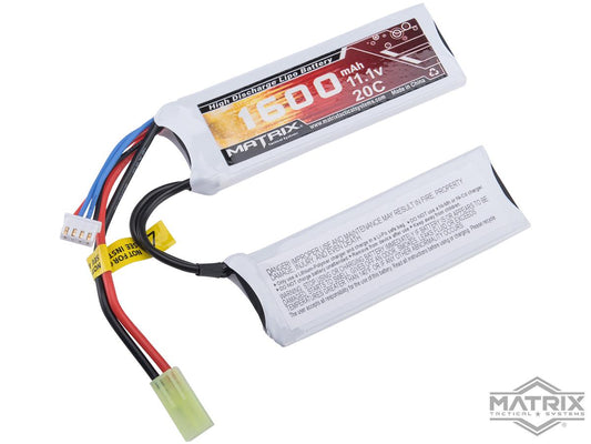 Matrix 11.1V 20C 1600mAh High Performance Airsoft Li-Poly Battery Pack