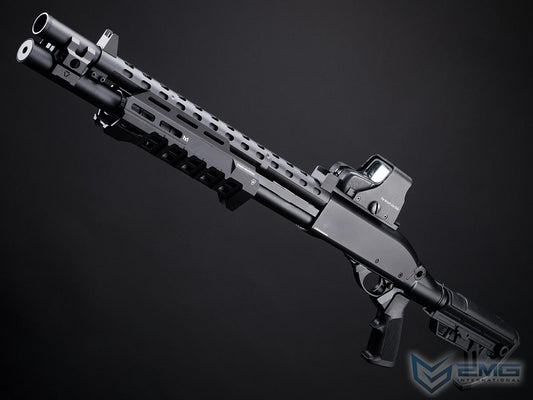 EMG Strike Industries Licensed Tactical M870 CO2 Powered Pump Action Shotgun w/ M-LOK Handguard by Golden Eagle (Color: Black)